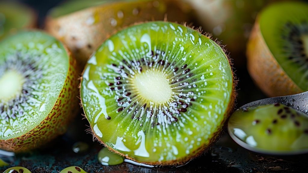 Préparation du kiwi avant épluchage